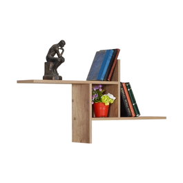 Hanah Home Raf-04-Tt-1 Estantería de Pared, Tablero de Partículas Recubierto de Melamina, 100x50x18 cm, Nogal Claro